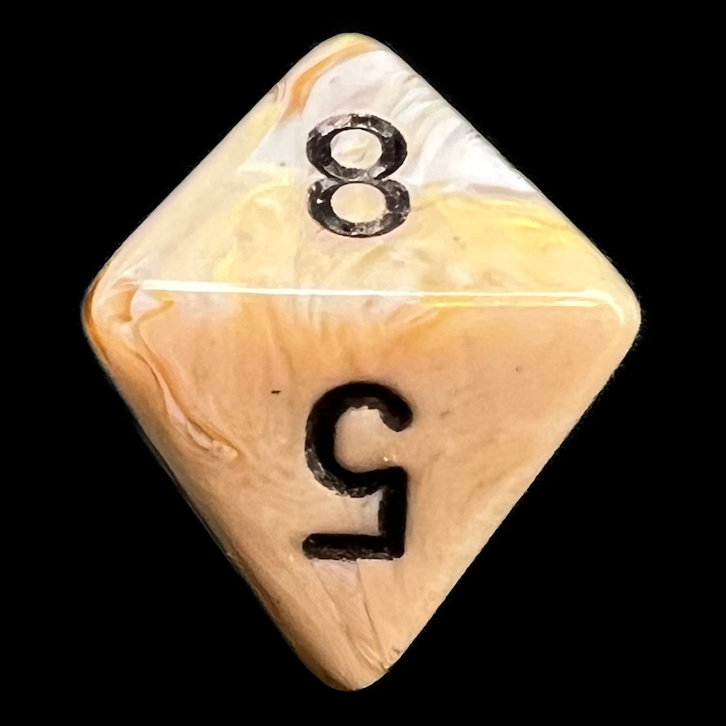 Chessex Marble Ivory & Black D8 Dice