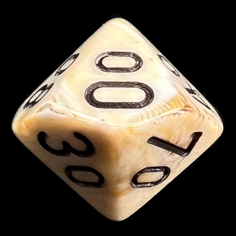 Chessex Marble Ivory & Black Percentile Dice