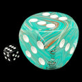 Chessex Marble Oxi-Copper & White MASSIVE 50mm D6 Spot Dice