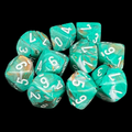 Chessex Marble Oxi-Copper & White 10 x D10 Dice Set