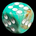 Chessex Marble Oxi-Copper & White 16mm D6 Spot Dice