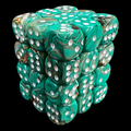 Chessex Marble Oxi-Copper & White 36 x D6 Dice Set
