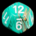 Chessex Marble Oxi-Copper & White D12 Dice