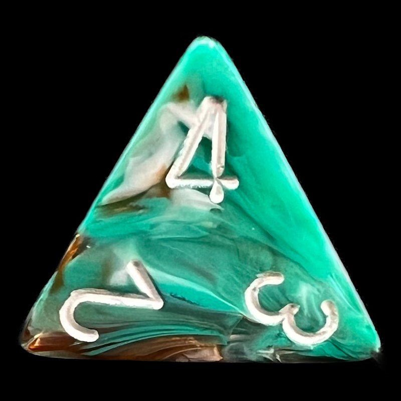 Chessex Marble Oxi-Copper & White D4 Dice