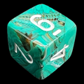 Chessex Marble Oxi-Copper & White D6 Dice