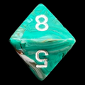 Chessex Marble Oxi-Copper & White D8 Dice
