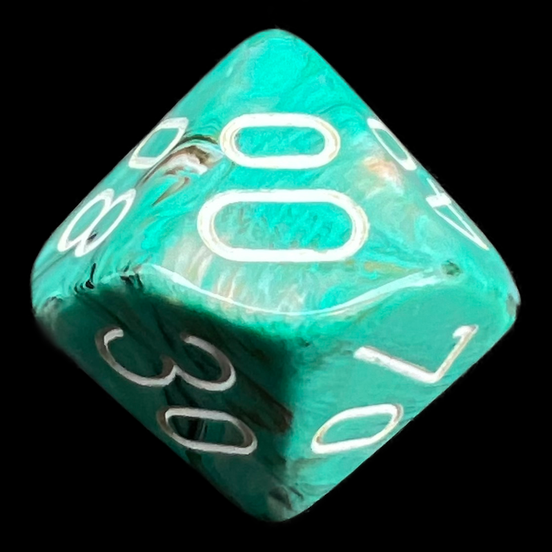 Chessex Marble Oxi-Copper & White Percentile Dice