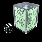 Chessex Marble Oxi-Copper & White MINI-HEDRAL 7 Dice Polyset with Dice Cube