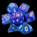 Chessex Nebula Aura & White Luminary Glow In Dark 7 Dice Polyset