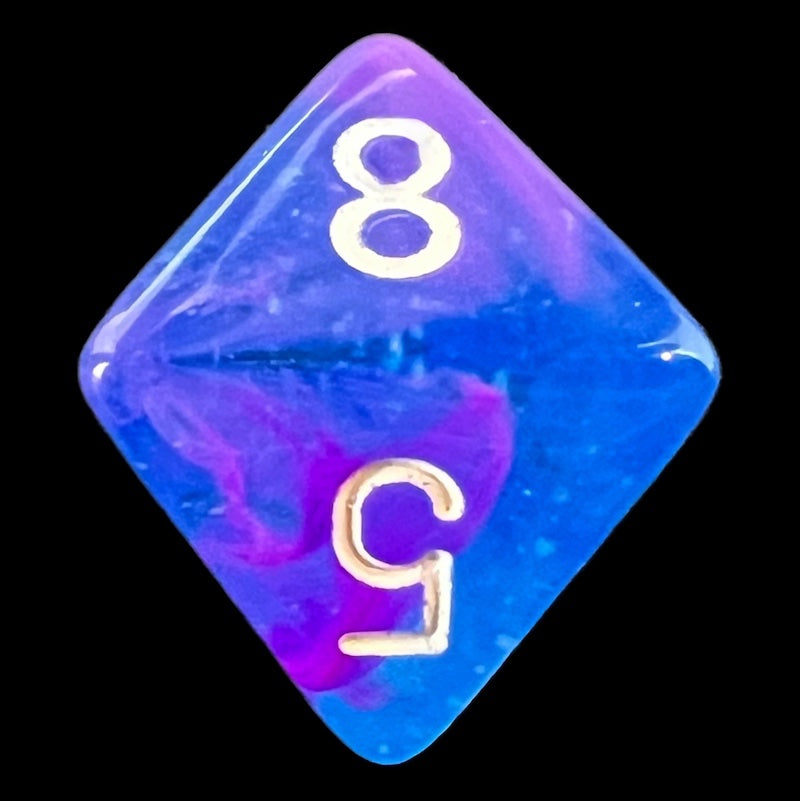 Chessex Nebula Aura & White Luminary Glow In Dark D8 Dice