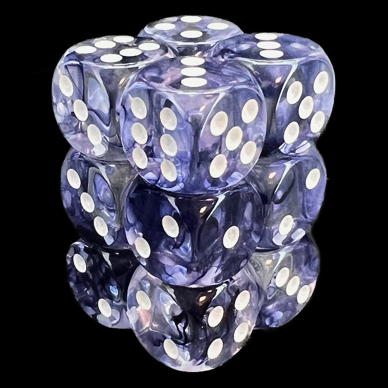 Chessex Nebula Black 12 x D6 Dice Set