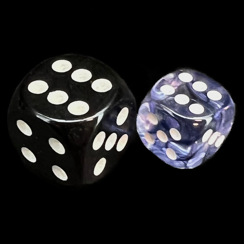 Chessex Nebula Black 12mm D6 Spot Dice