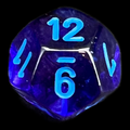 Chessex Nebula Nocturnal & Blue Luminary Glow In Dark D12 Dice