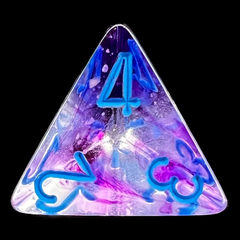 Chessex Nebula Nocturnal & Blue Luminary Glow In Dark D4 Dice