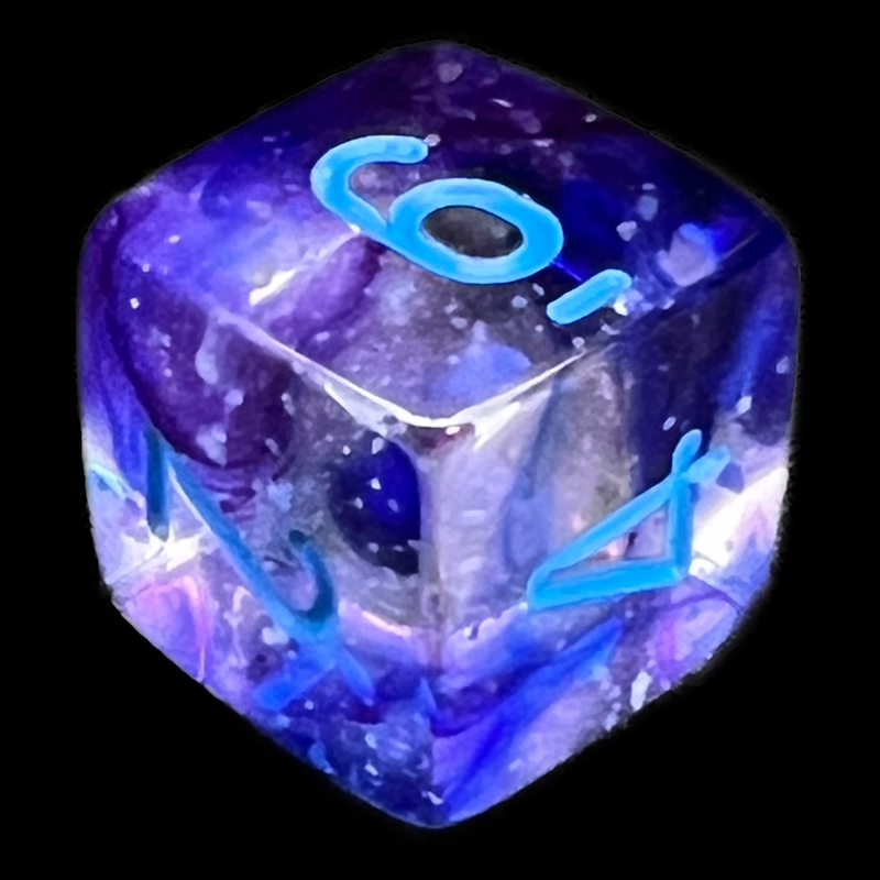 Chessex Nebula Nocturnal & Blue Luminary Glow In Dark D6 Dice