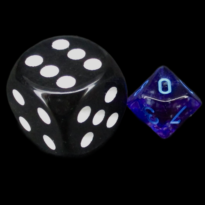 Chessex Nebula Nocturnal Luminary & Blue MINI-HEDRAL D10 Dice