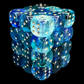Chessex Nebula Oceanic & Gold Luminary Glow In Dark 36 x D6 Dice Set