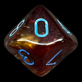 Chessex Nebula Primary & Blue Luminary Glow In Dark D10 Dice