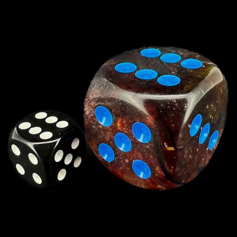 Chessex Nebula Primary & Blue BIG 30mm D6 Spot Dice