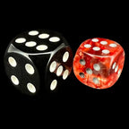 Chessex Nebula Red & Silver Luminary Glow In Dark 36 x D6 Dice Set