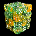 Chessex Nebula Spring & White Luminary Glow In Dark 36 x D6 Dice Set