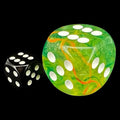Chessex Nebula Spring & White Luminary BIG 30mm D6 Spot Dice