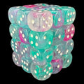 Chessex Nebula Wisteria & White Luminary Glow In Dark 36 x D6 Dice Set