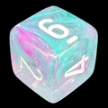 Chessex Nebula Wisteria & White Luminary Glow In Dark D6 Dice
