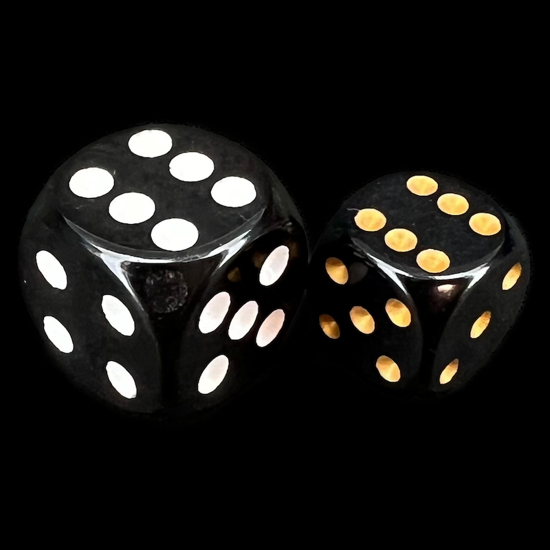 Chessex Opaque Black & Gold 36 x D6 Dice Set
