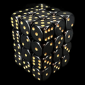 Chessex Opaque Black & Gold 36 x D6 Dice Set