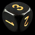 Chessex Opaque Black & Gold D3 Dice