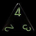 Chessex Opaque Black & Green D4 Dice