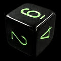 Chessex Opaque Black & Green D6 Dice