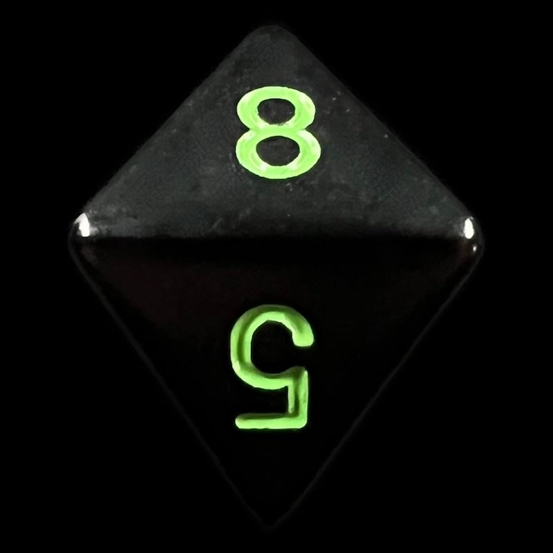Chessex Opaque Black & Green D8 Dice