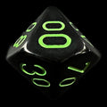 Chessex Opaque Black & Green Percentile Dice