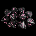 Chessex Opaque Black & Pink 10 x D10 Dice Set