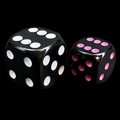 Chessex Opaque Black & Pink 12mm D6 Spot Dice