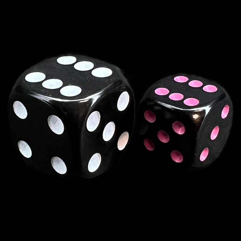 Chessex Opaque Black & Pink 36 x D6 Dice Set