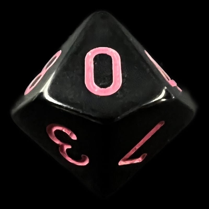 Chessex Opaque Black & Pink D10 Dice