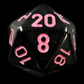Chessex Opaque Black & Pink D20 Dice