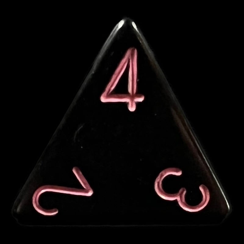 Chessex Opaque Black & Pink D4 Dice