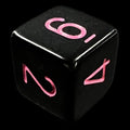 Chessex Opaque Black & Pink D6 Dice