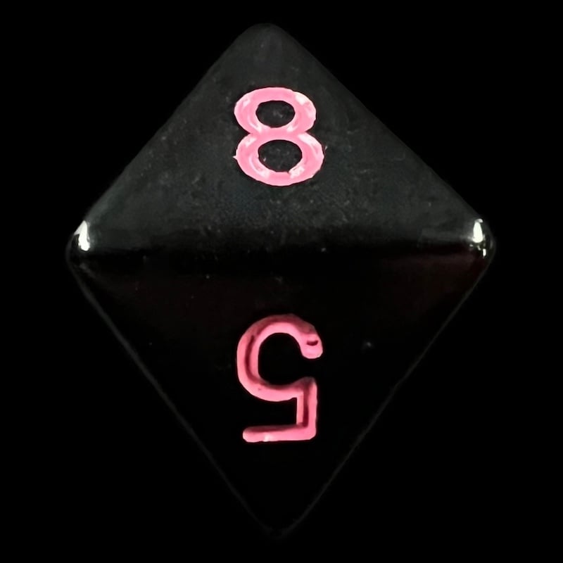 Chessex Opaque Black & Pink D8 Dice
