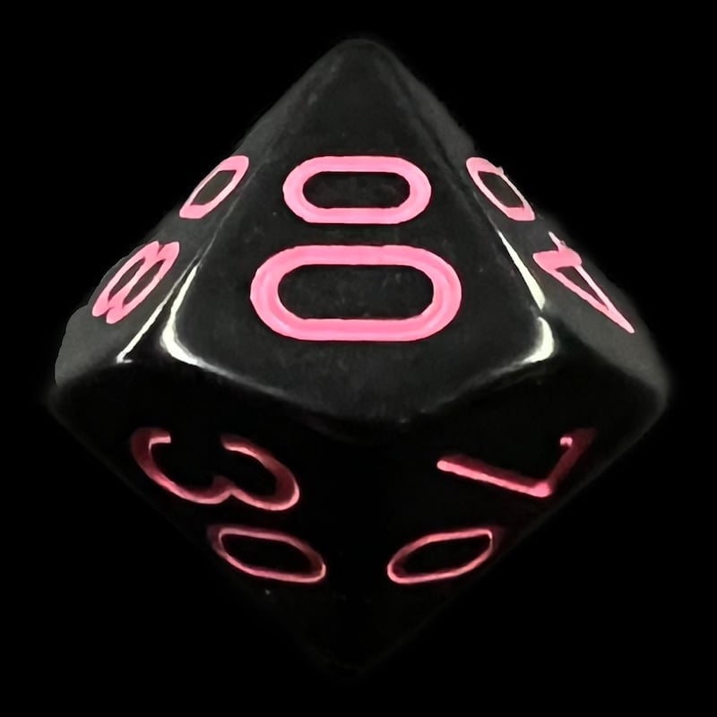 Chessex Opaque Black & Pink Percentile Dice