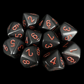 Chessex Opaque Black & Red 10 x D10 Dice Set