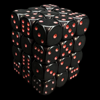 Chessex Opaque Black & Red 36 x D6 Dice Set