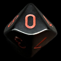 Chessex Opaque Black & Red D10 Dice