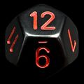 Chessex Opaque Black & Red D12 Dice