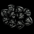Chessex Opaque Black & White 10 x D10 Dice Set