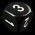 Chessex Opaque Black & White D3 Dice